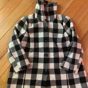 Buffalo plaid swing coat
